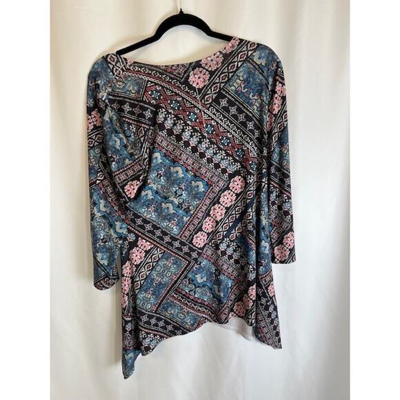 G Collection Womens Sz L Multicolor Blouse Boho - Picture 2 of 7